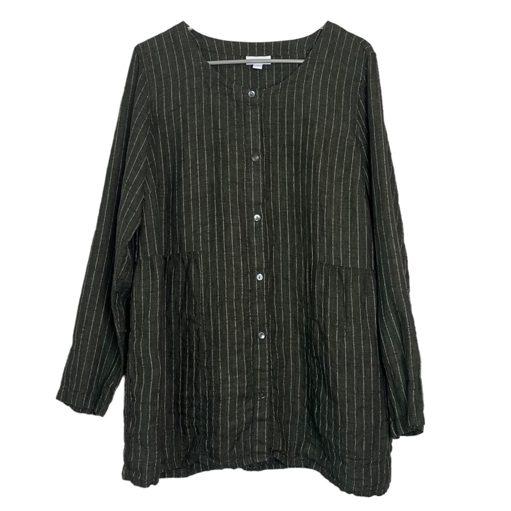 J. Jill Green Long Sleeve Button Down Tunic